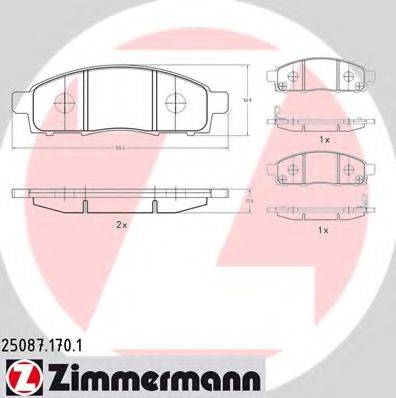 ZIMMERMANN 25089 Комплект гальмівних колодок, дискове гальмо
