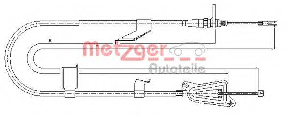 METZGER 170335 Трос, стоянкова гальмівна система