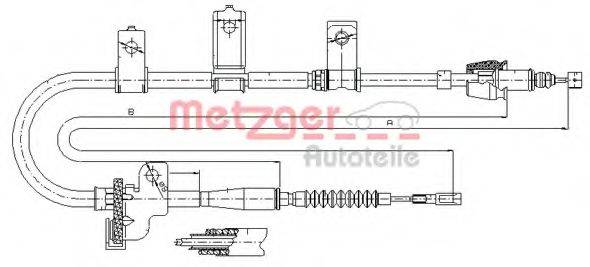 METZGER 176020 Трос, стоянкова гальмівна система