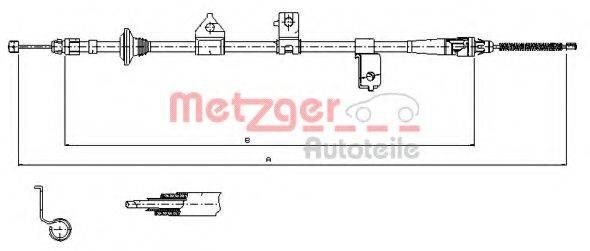 METZGER 176027 Трос, стоянкова гальмівна система