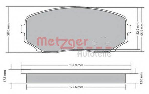 METZGER 24544 Комплект гальмівних колодок, дискове гальмо