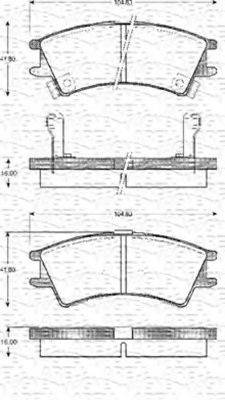 MAGNETI MARELLI 363702161044 Комплект гальмівних колодок, дискове гальмо