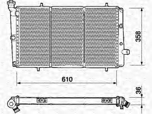 MAGNETI MARELLI 350213338000 Радіатор, охолодження двигуна